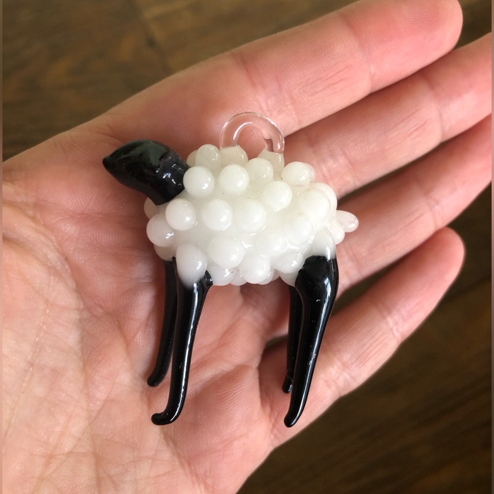 Hand Blown Glass Figurine Collectibles Handmade Miniature Sheep Lamb Mini VTG